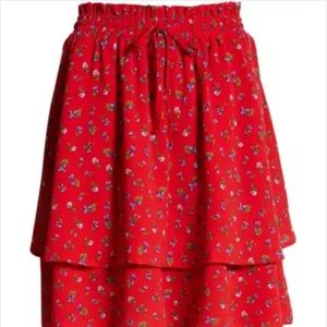 Gibson Tiered Mini Skirt Curvy size XL GIBSONLOOK Ruffle Spanish Style